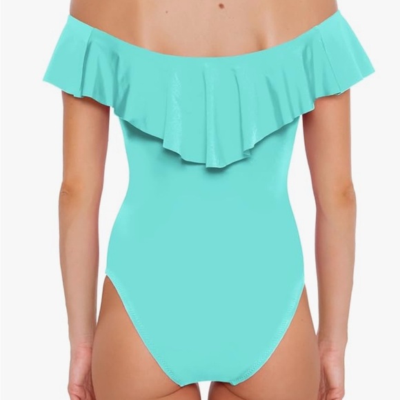Trina Turk Tiffany blue bathing suit sz 8 - Picture 2 of 8